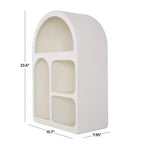 Estantería de pared arqueada geométrica de madera de 60x40 cm con formas de bloques color crema - Estilo tradicional, sin montaje, almacenamiento abierto