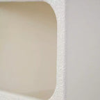 Estantería de pared arqueada geométrica de madera de 60x40 cm con formas de bloques color crema - Estilo tradicional, sin montaje, almacenamiento abierto
