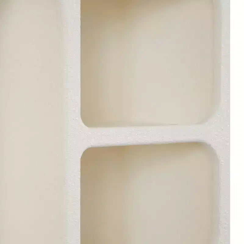 Estantería de pared arqueada geométrica de madera de 60x40 cm con formas de bloques color crema - Estilo tradicional, sin montaje, almacenamiento abierto