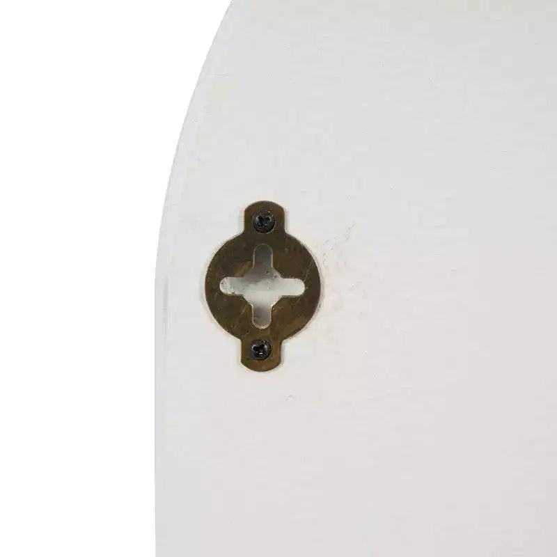 Estantería de pared arqueada geométrica de madera de 60x40 cm con formas de bloques color crema - Estilo tradicional, sin montaje, almacenamiento abierto