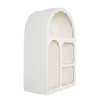 Estantería de pared arqueada geométrica de madera de 60x40 cm con formas de bloques color crema - Estilo tradicional, sin montaje, almacenamiento abierto