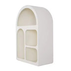 Estantería de pared arqueada geométrica de madera de 60x40 cm con formas de bloques color crema - Estilo tradicional, sin montaje, almacenamiento abierto