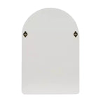 Estantería de pared arqueada geométrica de madera de 60x40 cm con formas de bloques color crema - Estilo tradicional, sin montaje, almacenamiento abierto