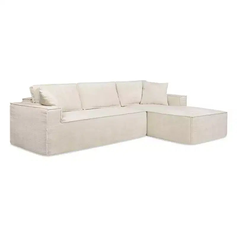 Brenley 110.5 Sofá seccional en caja RAF, chenilla gris ceniza