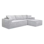 Brenley 110.5 Sofá seccional en caja RAF, chenilla gris ceniza