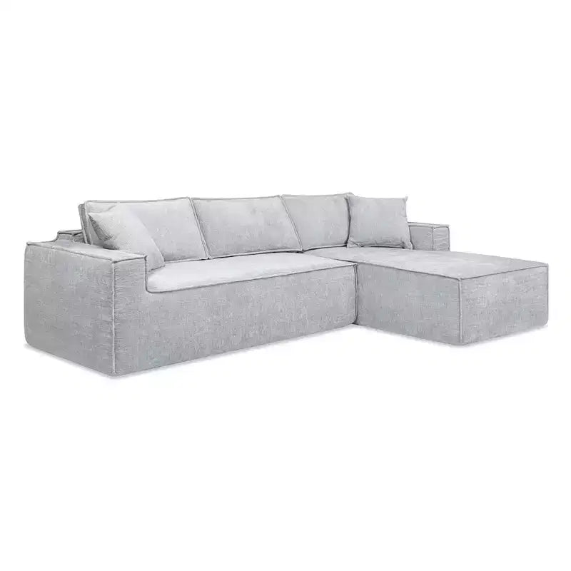 Brenley 110.5 Sofá seccional en caja RAF, chenilla gris ceniza
