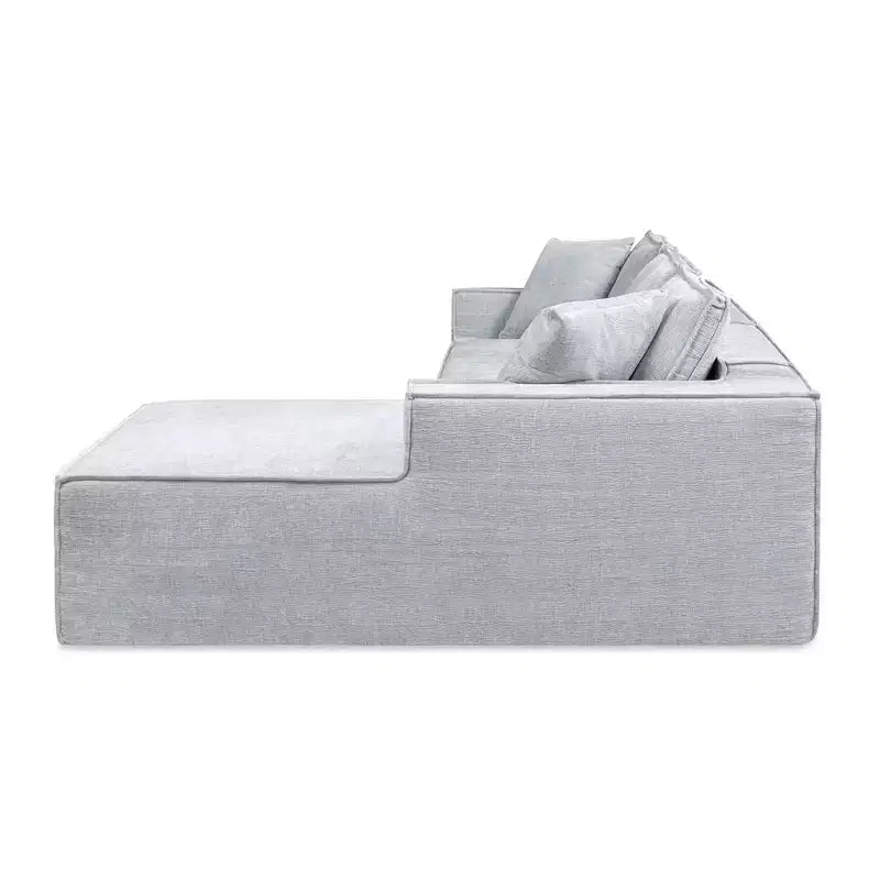 Brenley 110.5 Sofá seccional en caja RAF, chenilla gris ceniza