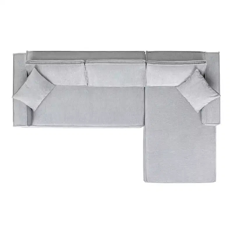 Brenley 110.5 Sofá seccional en caja RAF, chenilla gris ceniza