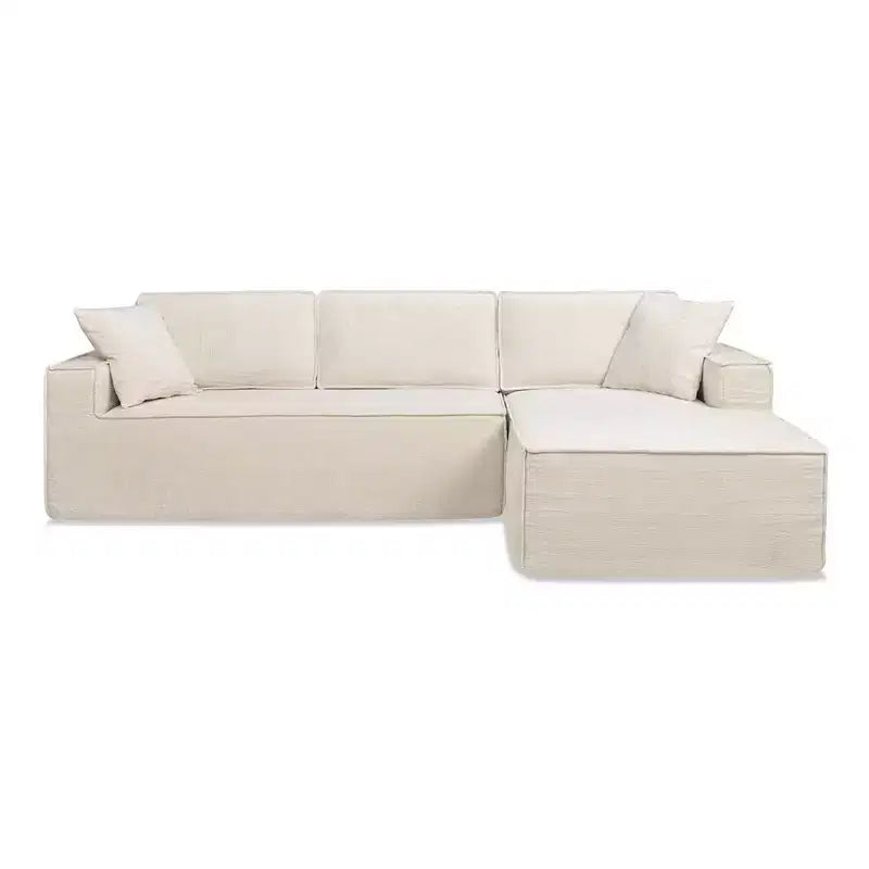 Brenley 110.5 Sofá seccional en caja RAF, chenilla gris ceniza