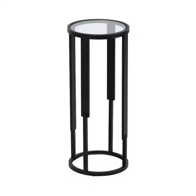 Kate and Laurel Ravalli Round Drink Table, 9x9x20, Black
