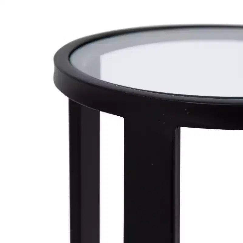 Mesa de bebida redonda Ravalli, 9x9x20, Negra