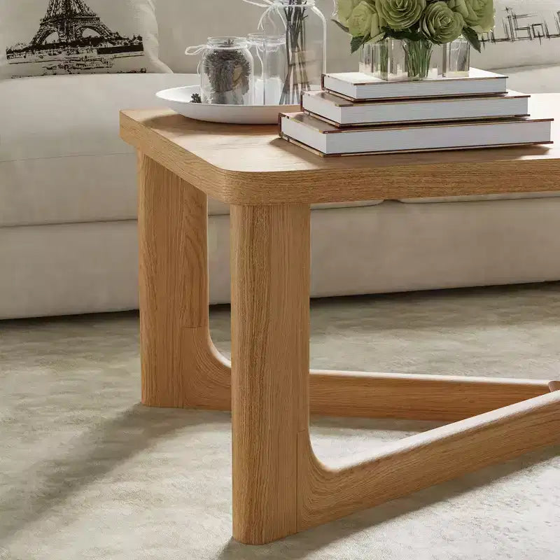 Mesa de centro rectangular de madera maciza para sala de estar Mesa auxiliar