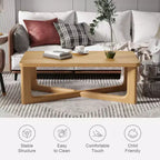 Mesa de centro rectangular de madera maciza para sala de estar Mesa auxiliar