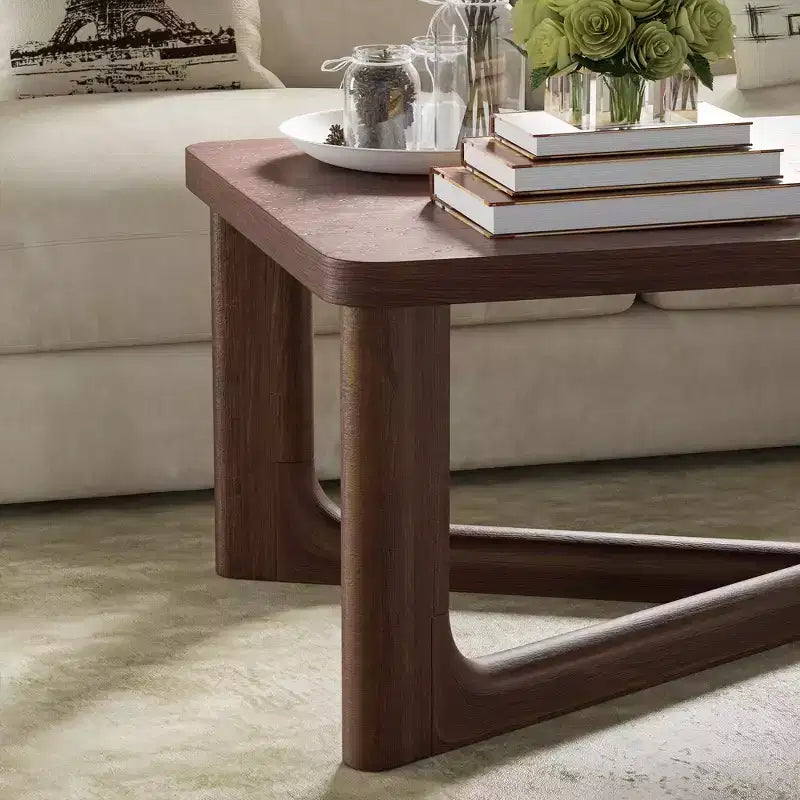 Mesa de centro rectangular de madera maciza para sala de estar Mesa auxiliar