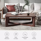 Mesa de centro rectangular de madera maciza para sala de estar Mesa auxiliar