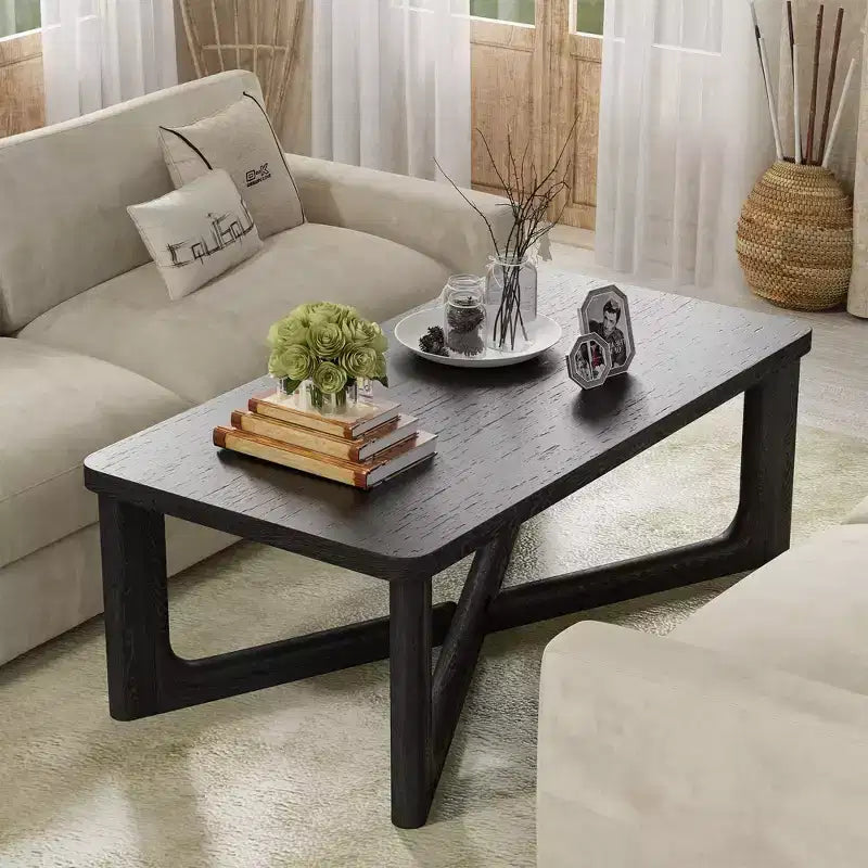 Mesa de centro rectangular de madera maciza para sala de estar Mesa auxiliar