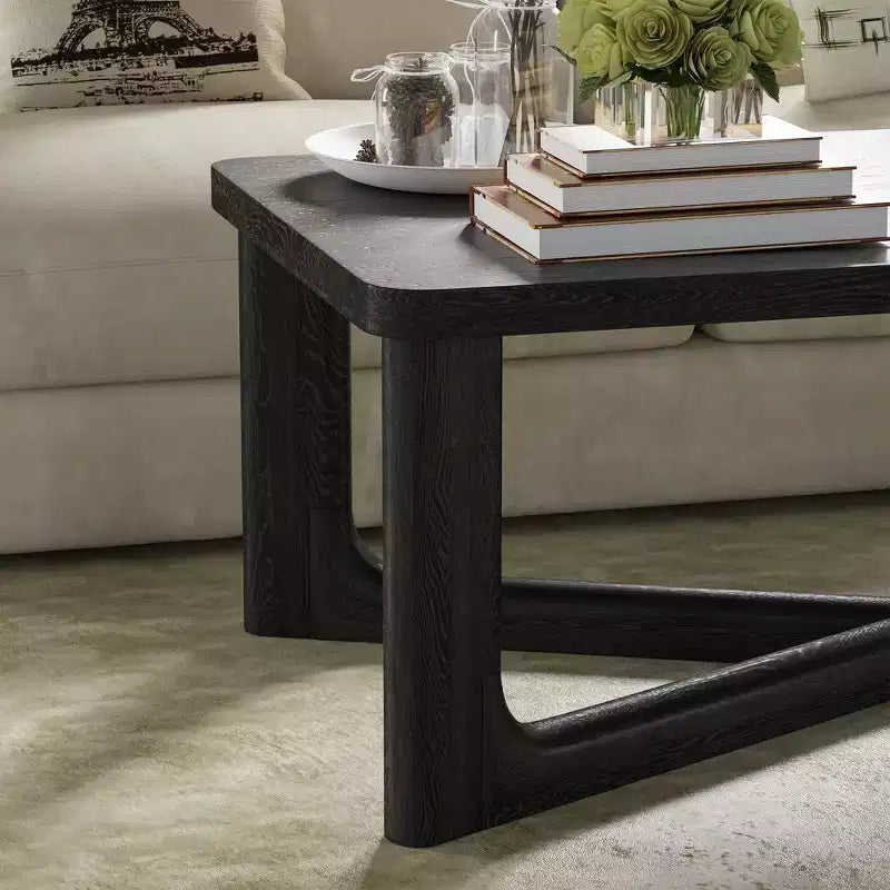 Mesa de centro rectangular de madera maciza para sala de estar Mesa auxiliar