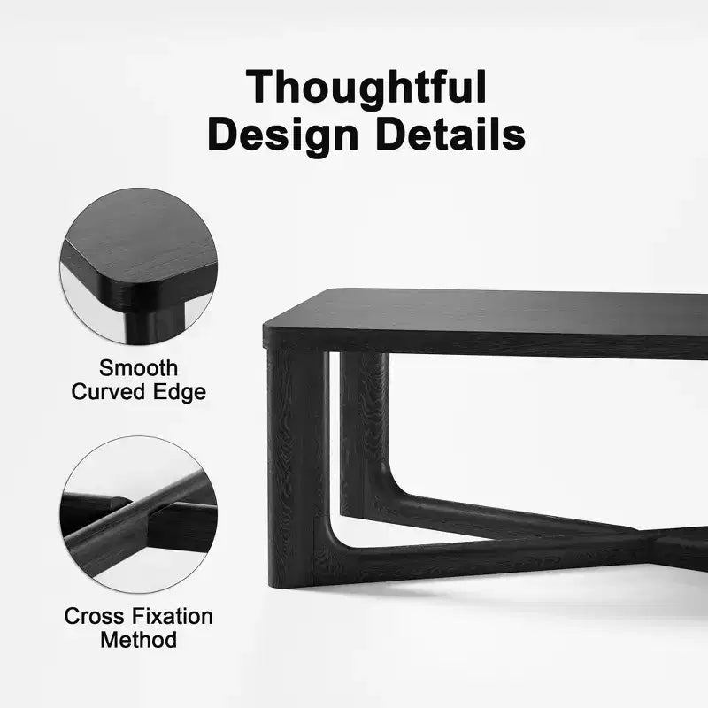 Mesa de centro rectangular de madera maciza para sala de estar Mesa auxiliar
