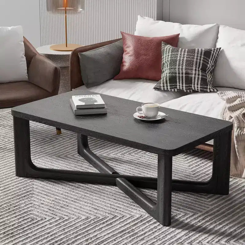 Mesa de centro rectangular de madera maciza para sala de estar Mesa auxiliar