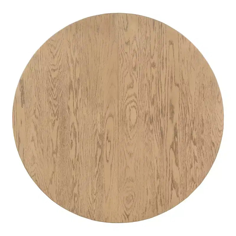 Mesa de comedor retro funcional de 5 piezas con mesa de comedor redonda extensible y 4 sillas de comedor tapizadas