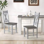 Juego de 2/4 sillas de comedor de madera con estructura de madera de caucho y elegante respaldo hueco