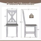Juego de 2/4 sillas de comedor de madera con estructura de madera de caucho y elegante respaldo hueco