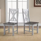 Juego de 2/4 sillas de comedor de madera con estructura de madera de caucho y elegante respaldo hueco