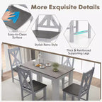Juego de 2/4 sillas de comedor de madera con estructura de madera de caucho y elegante respaldo hueco