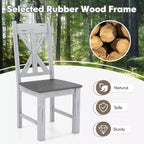 Juego de 2/4 sillas de comedor de madera con estructura de madera de caucho y elegante respaldo hueco