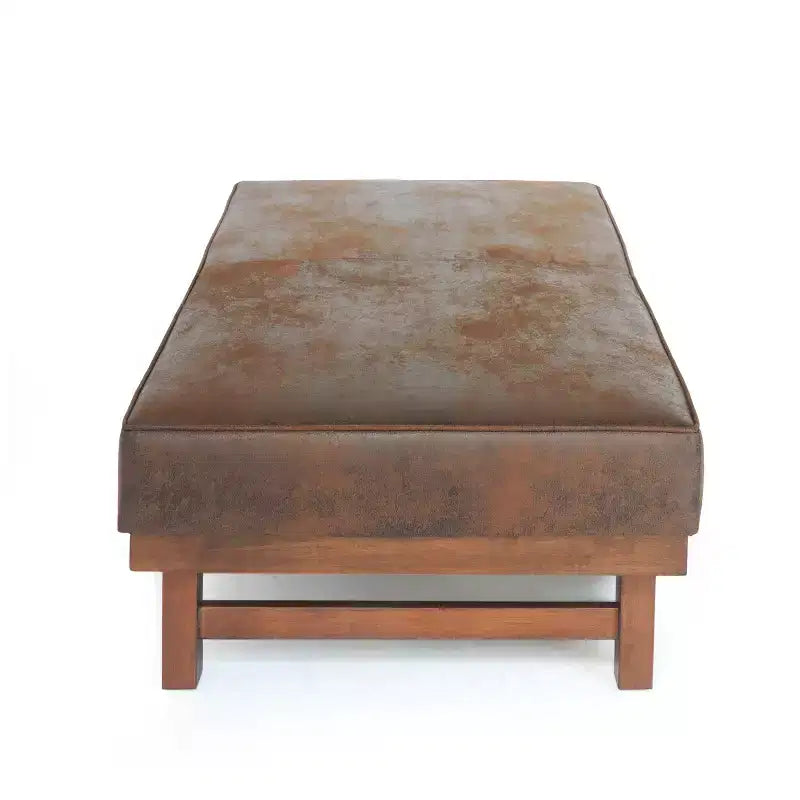 Puf otomana Temzyl moderno, tapizado, de madera de caucho para cóctel