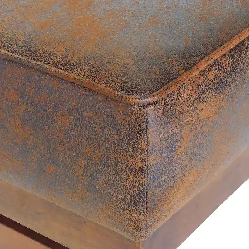Puf otomana Temzyl moderno, tapizado, de madera de caucho para cóctel