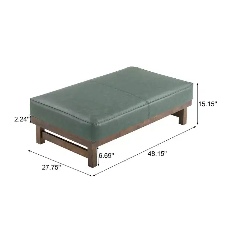 Puf otomana Temzyl moderno, tapizado, de madera de caucho para cóctel