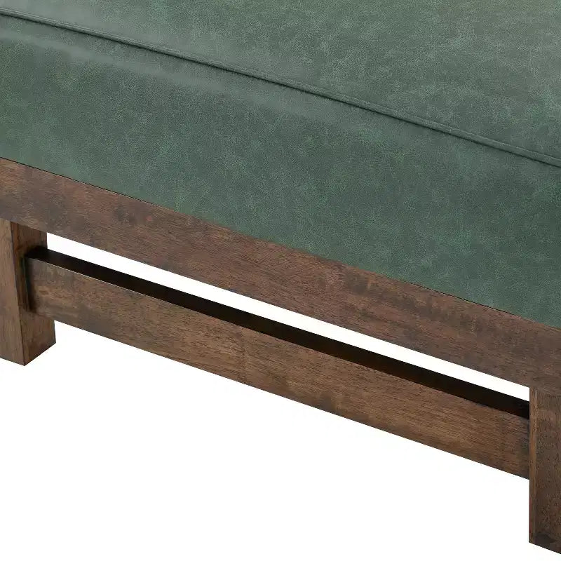 Puf otomana Temzyl moderno, tapizado, de madera de caucho para cóctel