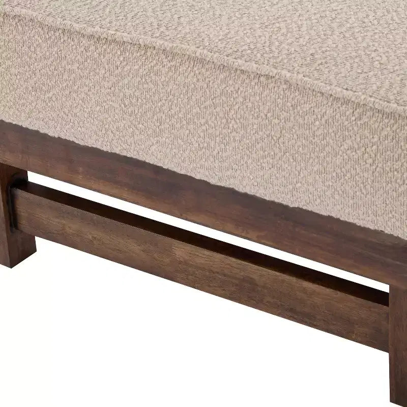 Puf otomana Temzyl moderno, tapizado, de madera de caucho para cóctel