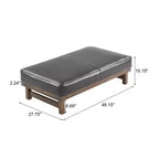 Puf otomana Temzyl moderno, tapizado, de madera de caucho para cóctel