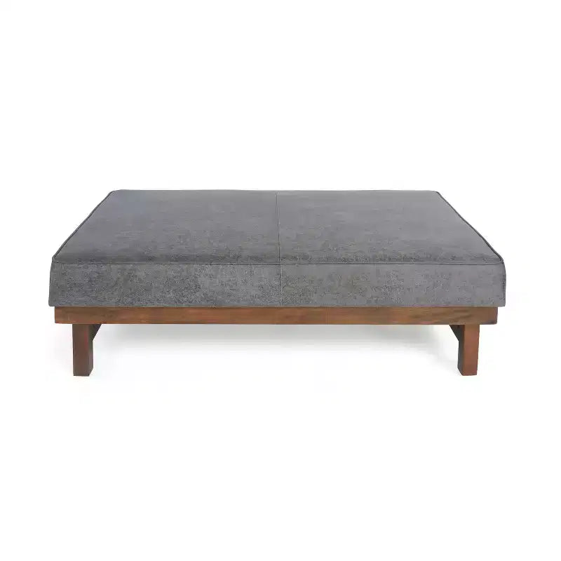 Puf otomana Temzyl moderno, tapizado, de madera de caucho para cóctel