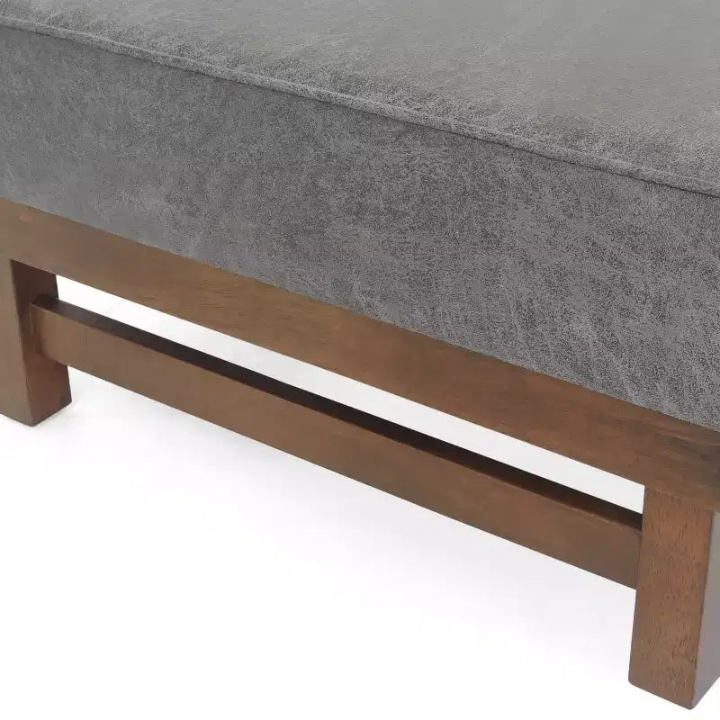 Puf otomana Temzyl moderno, tapizado, de madera de caucho para cóctel