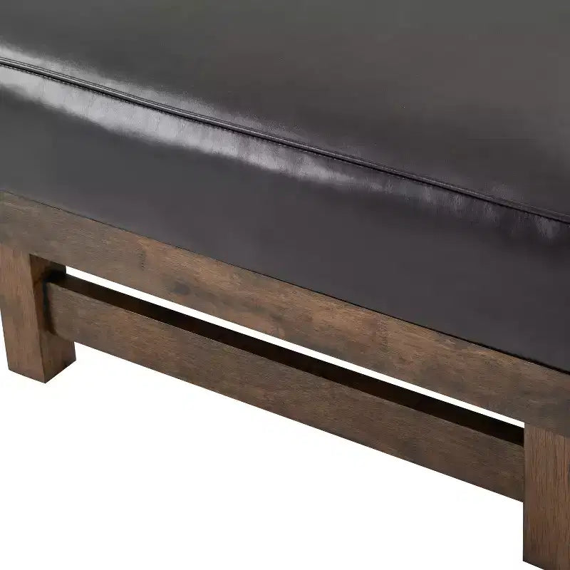 Puf otomana Temzyl moderno, tapizado, de madera de caucho para cóctel