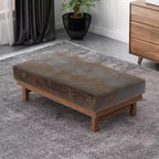 Puf otomana Temzyl moderno, tapizado, de madera de caucho para cóctel