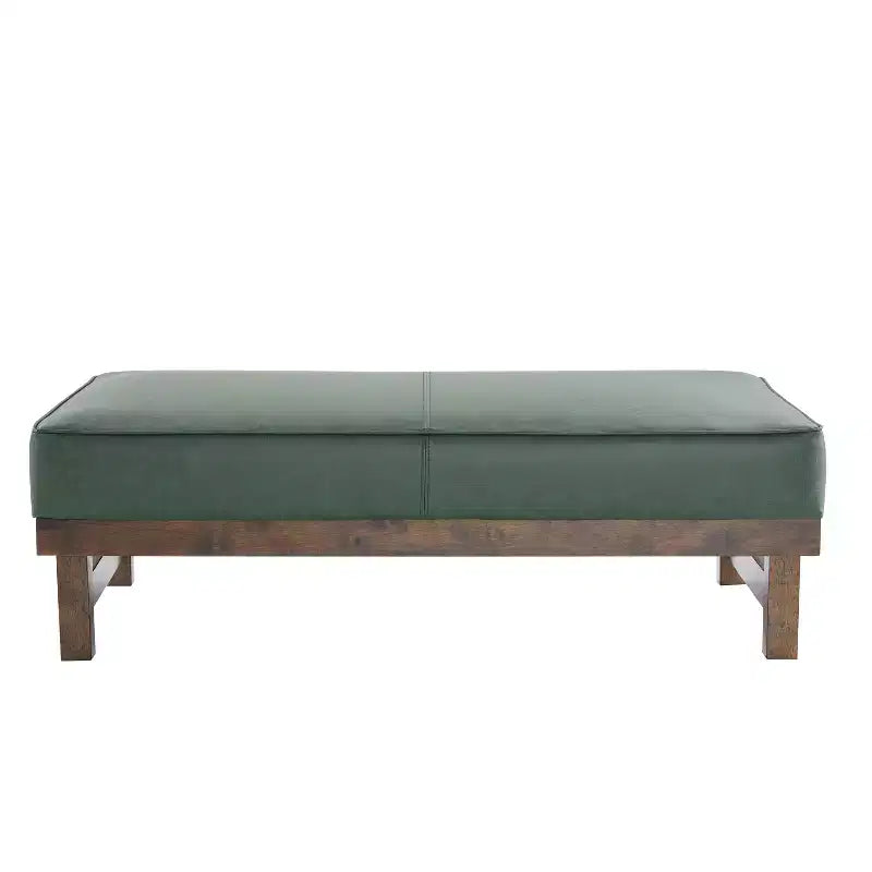 Puf otomana Temzyl moderno, tapizado, de madera de caucho para cóctel
