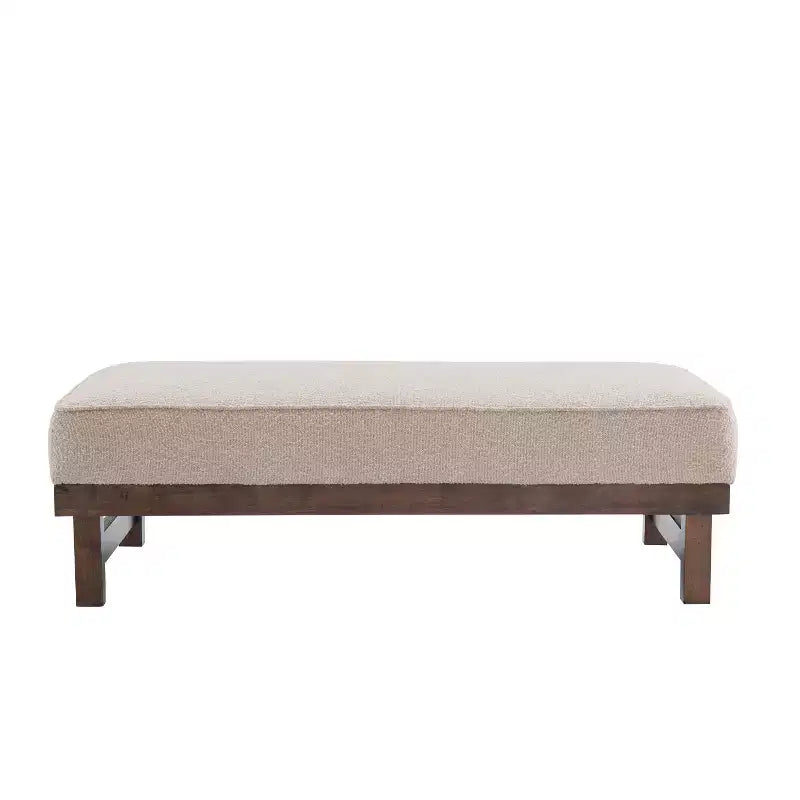 Puf otomana Temzyl moderno, tapizado, de madera de caucho para cóctel