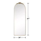 Espejo de cuerpo entero de aleación de aluminio PexFix 67x24 con arco lateral - Con soporte
