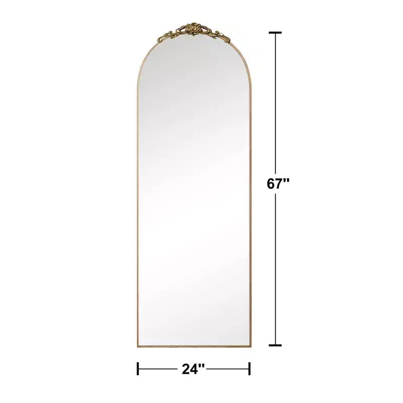 Espejo de cuerpo entero de aleación de aluminio PexFix 67x24 con arco lateral - Con soporte