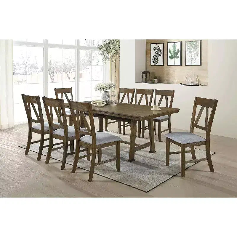 Sillas de comedor tapizadas Howell Wood, marrón/azul (juego de 2)