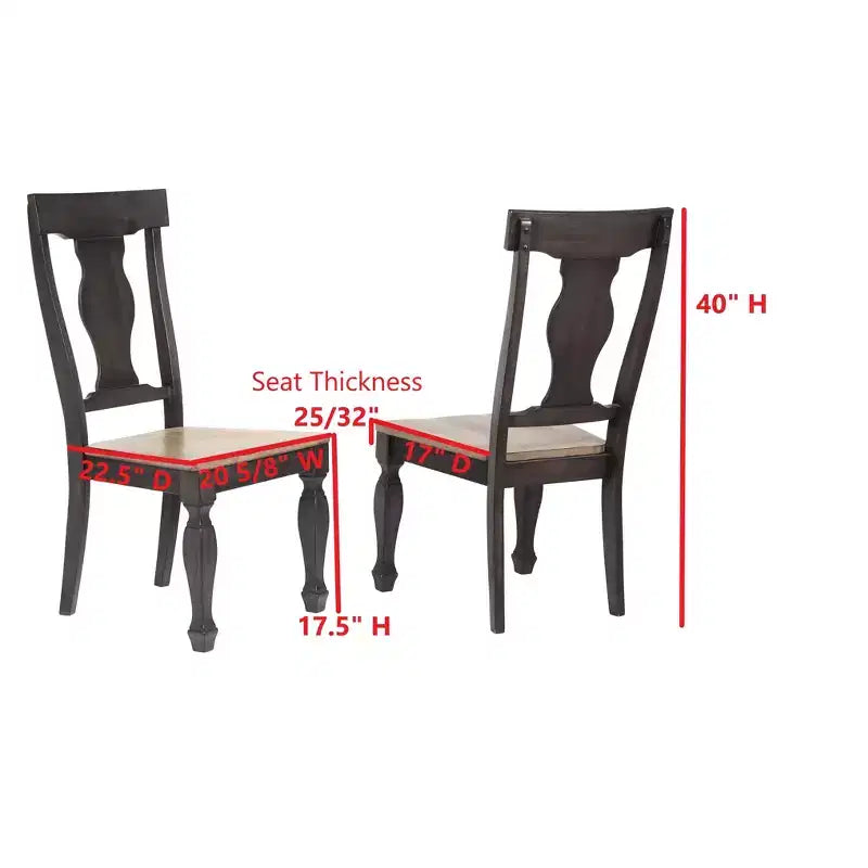 Sillas de comedor de madera Alleyton, juego de 2