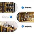 Vinoteca de 55 pulgadas, mueble licorero moderno con botellero y puerta de malla, aparador para sala de estar, cocina, entrada