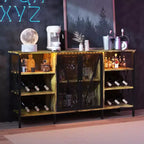 Vinoteca de 55 pulgadas, mueble licorero moderno con botellero y puerta de malla, aparador para sala de estar, cocina, entrada