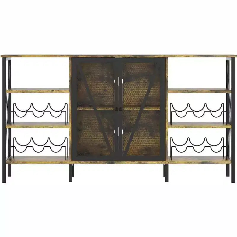 Vinoteca de 55 pulgadas, mueble licorero moderno con botellero y puerta de malla, aparador para sala de estar, cocina, entrada