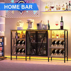 Vinoteca de 55 pulgadas, mueble licorero moderno con botellero y puerta de malla, aparador para sala de estar, cocina, entrada