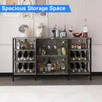 Vinoteca de 55 pulgadas, mueble licorero moderno con botellero y puerta de malla, aparador para sala de estar, cocina, entrada